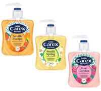 Carex Editions Handwash 3 x 250 ml Cussons Fragranced Liquid Hand Wash Kills Bacteria Seville Escape, Sunlit Spring, Rose Garden With Exclusive Beauty Tips Sheet.