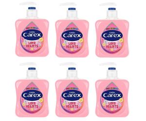 Carex Fun Editions Love Hearts Hand Wash Pack of 6, Antibacterial Hand Soap with Fun Edition Swizzles Love Hearts Fragrance, Soap that Cleans, Cares