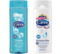 Carex Shower Gel & Moisture Plus Cream 2x500ml | Large Bottles | Soap Free Body Wash for Sensitive Skin | Dermatologically Tested | Hydrating Daily Cleanser for All Skin Types | SterlingSquare