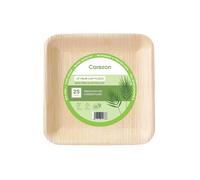 Carezon Areca Palm Leaf Plates Pack of 25x10 Inch Large Sqaure,Eco-Friendly, Disposable, Microwave & Freezer Safe, Compostable Like Wooden, Bamboo Paper Plates for Hot Food, Wedding Picnic Parties