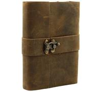 Carfar Vintage Leather Journal with Strap Closure - Handmade Rustic Notebook, Refillable Writing Diary for Men & Women, Travel Journal, Sketchbook, Gift Idea