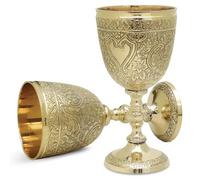 Carfar Wine Goblet Solid Brass Royal Wine Cup Handmade Goblet Medieval Decor Gothic Chalice Pack of 1