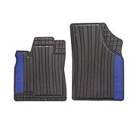 CarFashion 267445 SilverStone | All-Weather Mat CD2 | Front Mats 2 Pieces | TPE Rubber Mat Black | Coloured Insert in Aruba Blue | Car Floor Mats Set without Mat Holder