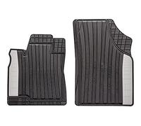 CarFashion 267956 SilverStone | All-Weather Mat CD2 | Front Mats 2 Pieces | TPE Rubber Mat Black | Coloured Insert in Gabon Grey | Car Floor Mats Set without Mat Holder