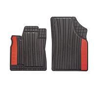 CarFashion 270901 SilverStone | All-Weather Mat CD2 | Front Mats 2 Pieces | TPE Rubber Mat Black | Coloured Insert in Gambia Red | Car Floor Mats Set without Mat Holder