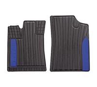 CarFashion SilverStone 262394 All-Weather Mat AB1 Front Mats 2-Piece TPE Rubber Mat Black Coloured Insert in Aruba Blue Car Floor Mats Set without Mat Holder