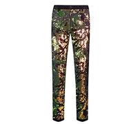 CARFFIV Men Fashion Floral Shiny Sequins Velvet Pants (Map Green, XXL)