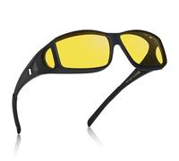 CARFIA Night Driving Glasses for Men & Women, Polarized Anti Glare Fit-Over Eyewear, Reduces Oncoming Headlight Glare CA3491