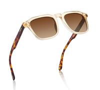 CARFIA Retro Polarised Mens Sunglasses UV400 Protection Square Frame CA5352 | Blocks Glare, True Color HD Vision, Relieving Visual Fatigue, Not Easy to Break, Flexible and Durable Acetate Frame