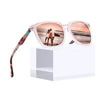 CARFIA Retro Polarised Sunglasses Womens UV400 Protection Big Frame for Outdoor Driving Fashion Trendy