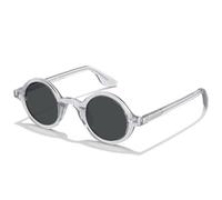 CARFIA Retro Round Polarised Sunglasses Mens 60s Literary Style CA2501 | Small Italian Acetate UV400 Protection Sunnies for Driving, Festival, Party & Beach Trips