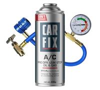 CARFIX replacement refrigerant r134a for automotive air conditioning - 1 can 5in1, 235 g + pressure hose with pressure gauge