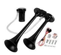 CARFKA Air Horn for Truck Boats Car, 150DB Super Loud Train Horns Kit with 120 PSI Air Compressor (black, Dual)