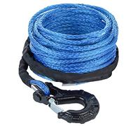 Carforu Synthetic Winch Rope 5/16'' x 50ft, 13000LBS, Blue, Compatible with SUV, ATV, UTV, Truck, Boat, Forged Winch Hook, Protective Sleeve, Universal Fit