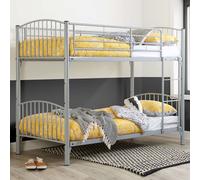 carfu metal single bunk bed in silver