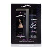 Carfume Alien Spirit Car Air Freshener Gift Set | Limited Edition Scent | Floral, Jasmine & White Amber Fragrance - Hanging Diffuser & Surge Can - Luxury Purple Car Accessory Gift For Women