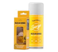 Carfume Brazilian Summer Car Air Freshener Twin Pack | Limited Edition Scent | Tropical, Coconut & Vanilla Fragrance - Diffuser & Surge Can Bundle - Luxury Yellow Car Accessory Gift For Women