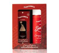 Carfume Cherry Euphoria Car Air Freshener Gift Set | Classic Collection | Premium Ripe Cherries & Rich Fruit Fragrance - Hanging Diffuser & Surge Can - Luxury Red Unisex Car Accessory Gift