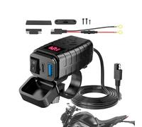 Cargador de teléfono USB de moto - adaptador PD 3.0 de Doble Puerto PD 3.0, Socket de voltímetro digital | Herramienta de convertidor de potencia waterproof, Mobile, table pad