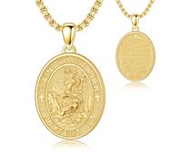 Cargari 925 Sterling Silver St Michael St Raphael St Jude St Christopher St Benedict Crucifix Pendant Necklace Religious Amulet Jewelry Gift for Men Women, Sterling Silver, Base