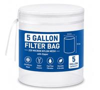 CARGEN 5 Gal 220 Micron Filter Bag with Zipper Nylon Home Brewing Bag