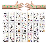 CARGEN Halloween Temporary Tattoo Kids - 20 Sheets 268 Patterns Fun Halloween Party Decorations Favors Supplies Small Cute Glow-in-the-darkTattoos for Kids Teens