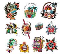 CARGEN Old School Temporary Tattoo for Women Men Waterproof Cool Classic Stickers Sexy Flower Temporary Tattoos American Traditional tattoo for Boys Girls for Party