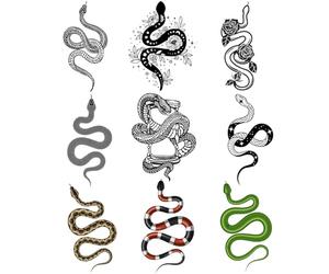 CARGEN Realistic Snake Temporary Tattoos - 3 Sheets 9 Design 3D Snake Stickers Fake Tattoos Snakes for Kids Women Men Adult Green Rose Flower Star Hourglass Body Art Forearm Arm