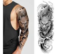 CARGEN Temporary Tattoos Shoulder to Wrist Dragon Ink Stickers Large Size Waterproof Durable Engraving Tattoo Stickers Body Sticker Men Pattern Dragon
