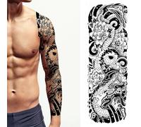 CARGEN Temporary Tattoos Shoulder to Wrist Snake Ink Stickers Large Size Waterproof Durable Engraving Tattoo Stickers Body Sticker Men Pattern Snake