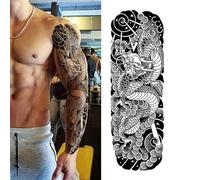 CARGEN Temporary Tattoos Shoulder to Wrist Tiger Ink Stickers Large Size Waterproof Durable Engraving Tattoo Stickers Body Sticker Men Pattern Tiger