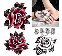 CARGEN Traditional Temporary Tattoos - Old School Vintage Classic Cool Stickers Sailor Jerry Style Flower Globe Beach Coconut Tree Skull Poker Drifting Bottle Dice Torch Temporary Tattoo Fake Tattoo