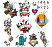 CARGEN Waterproof Temporary Tattoos Vintage Tattoo for Women Men American Traditional Tattoo Flower Old School Stickers for Party