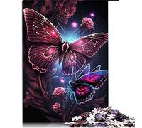 CARGIS 1000 Piece Jigsaw Puzzle for Adults, Flower Butterfly, Cardboard, 26x38cm