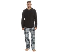 Cargo Bay Mens Microfleece Lounge Pyjama Set Black M
