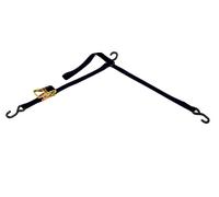 Cargo Buckle Tri-down Strap 1 Ratchet 3 Hooks Black, black