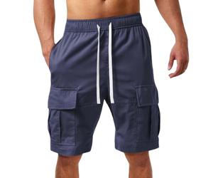 Cargo Combat Shorts for Mens UK with Multi Pockets Casual Elasticated Drawstring Loose Straight Running Fashion Summer Solid Color Workwear Chino Shorts Classic-Fit Gym Outdoor