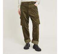 Cargo Cord 3D Boyfriend Pants - Green - Women 25