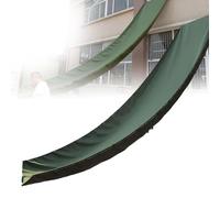 Cargo handling rails, heavy-duty tarpaulin with grommets, for warehouse high-altitude unloading conveyors.