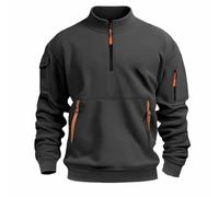 Cargo Hoodies For Men Quarter Zip Sweatshirts With Big Front Flag Pocket Pullover Drawstring Hooded Jumpers Long Sleeve Sweatshirts Winter Warm Pullover Tactical Cargo Workwear Streetwear