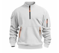 Cargo Hoodies For Men Quarter Zip Sweatshirts With Big Front Flag Pocket Pullover Drawstring Hooded Jumpers Long Sleeve Sweatshirts Winter Warm Pullover Tactical Cargo Workwear Streetwear