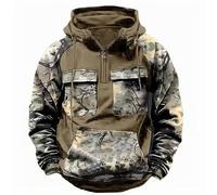 Cargo Hoodies For Men Uk 1/4 Zip Pullover Camo Hooded Sweatshirt Multi Pocket Oversize Combat Tactical Work Hoodies Long Sleeve Casual Hoody Outdoor Fleece Work Hoodie M-3Xl