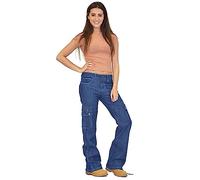 Cargo Jeans for Women UK Wide Leg Combat Cargo Trousers Denim Low Rise Loose Fit Stretch Denim Pants Casual Y2k Streetwear Teen Girls Lounge Wear with Pockets