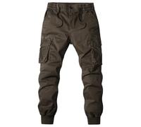 Cargo Joggers Casual Cargo Joggers Pants Hiking Outdoor Elastic Waist Drawstring Tapered Sweatpants Coffee