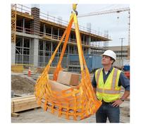 Cargo Lifting Net, Heavy-Duty Nylon Sling for Construction and Moving, Flat Hoisting Net for Pickup Trucks and Trailers