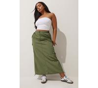 Yours Limited Collection Curve Green Cargo Maxi Skirt - Women's - Plus Size Curve