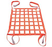 Cargo Net, 3.3 x 3.3 ft/1 x 1 m, Orange Polyester, 661 Lbs/300 kg Capacity, 4 in/10 cm Mesh, Flat Lifting Cargo Hanging Net with Straps for Warehouse, Dock, Marine