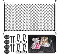 Cargo Net, Luggage Net Adjustable Elastic Organizer Net, Nylon Trunk Storage Net for Car Interior Roof Storage Luggage Rear Boot,SUV Truck Bed Vans Groceries Motorhomes 110 x 60 cm Black