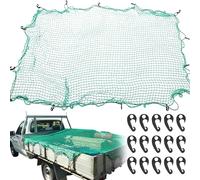 Cargo Net, Safety Cargo Netting, Trailer Cover Net, Cargo Net for Van Pickup Truck Bed with 15 PCS Hook 2m x 3m/6.5ft x 10ft Heavy Duty Luggage Bungee Net for Car SUV Van Trailer Campervans