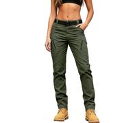 Cargo Pants for Women Waterproof Stretchy Training Hiking Tactical Pants | Military, Ripstop, Walking Travel Trousers, Straight Leg, with Pockets, Elastic Waist, Breathable Lightweight, Cozy